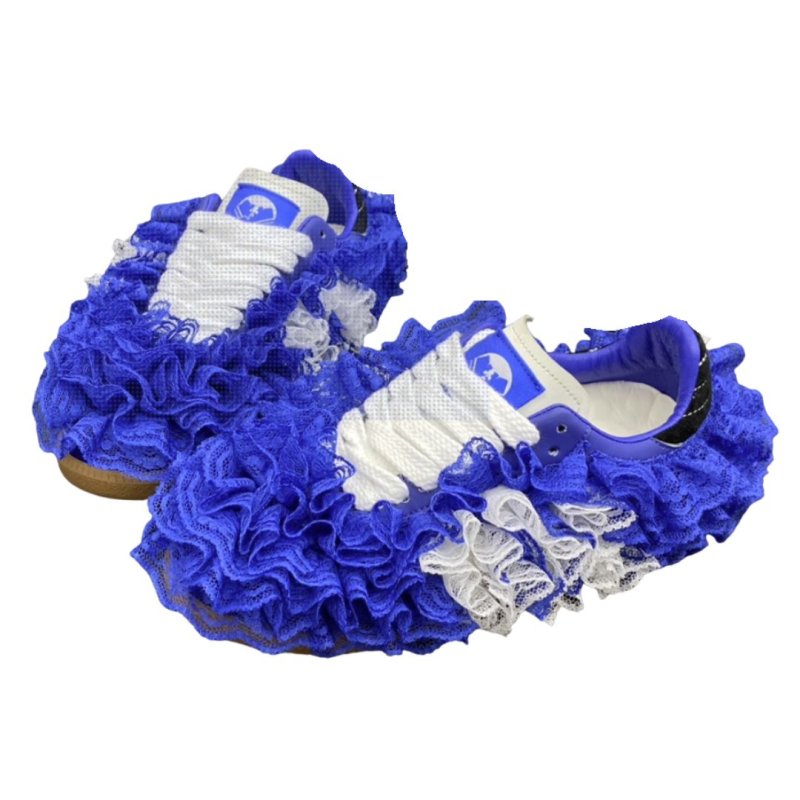 画像1: Y2K Samb lace frills ruffle lace-up canvas shoes sneakers  レース フリル レースアップ スニーカー (1)