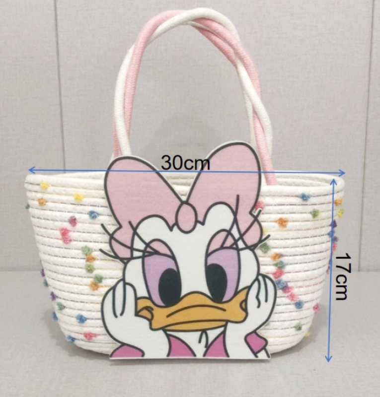 画像4: Donald Duck & Daisy Duck Basket Tote Bag　ドナルドダック＆デイジーダック かご籠トートバッグ (4)