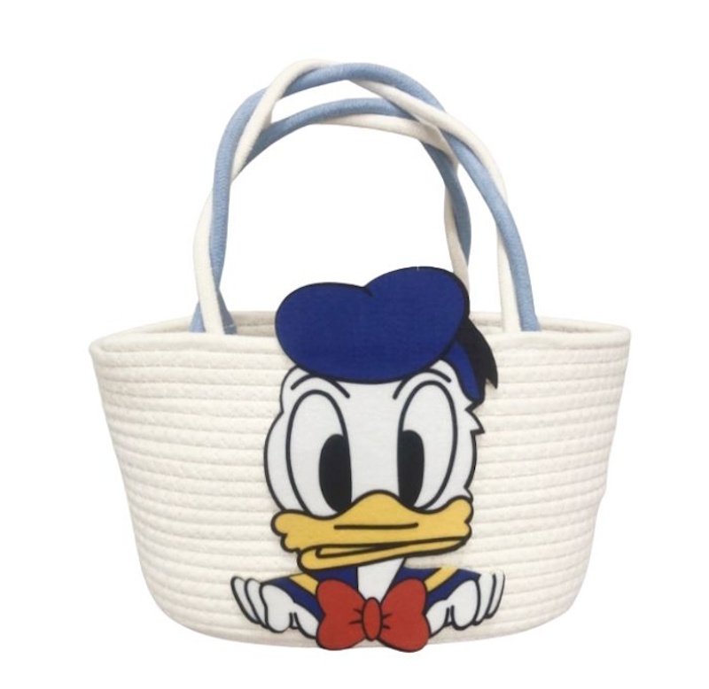 画像1: Donald Duck & Daisy Duck Basket Tote Bag　ドナルドダック＆デイジーダック かご籠トートバッグ (1)