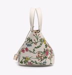 画像3: Real leather Flower graphic painted bucket tote bag 　フラワーグラフィックペイントレザーピコタンバケットバッグ トートバッグ (3)