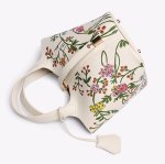 画像7: Real leather Flower graphic painted bucket tote bag 　フラワーグラフィックペイントレザーピコタンバケットバッグ トートバッグ (7)