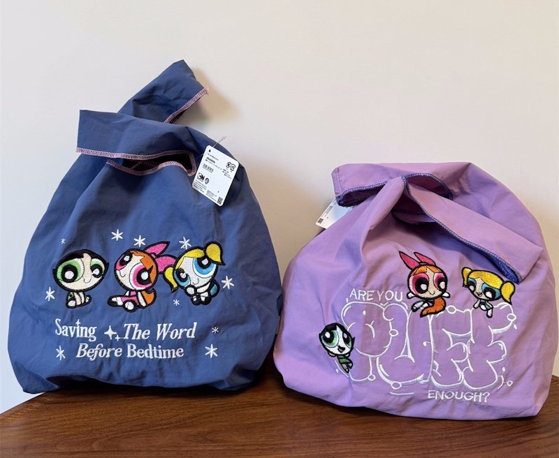 画像14: Powerful Girl Drawstring Eco Tote Shopping Bag　パワフルガール巾着エコトートショッピングバッグ (14)