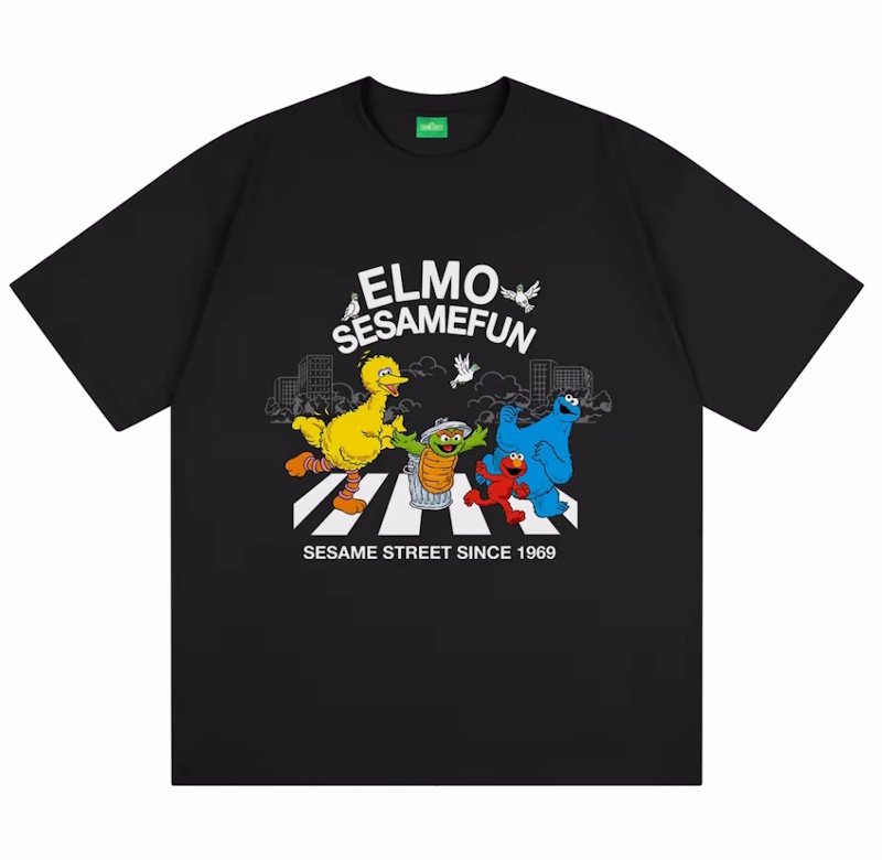 画像1: Sesame Street Abbey Road print Tshirt  　ユニセックス 男女兼用セサミーストリートアビーロードプリント半袖  Tシャツ (1)