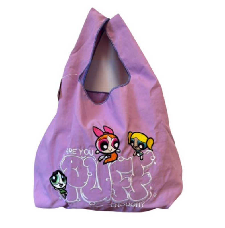 画像2: Powerful Girl Drawstring Eco Tote Shopping Bag　パワフルガール巾着エコトートショッピングバッグ (2)