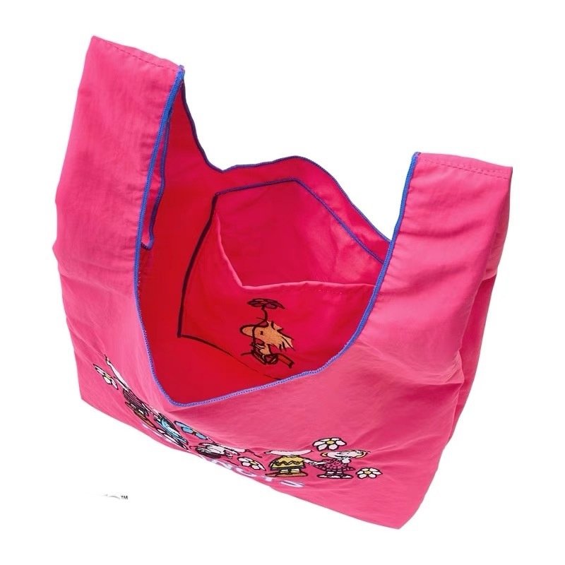 画像6: Snoopy & Friends Drawstring Eco Tote Shopping Bag　スヌーピー＆フレンズ巾着エコトートショッピングバッグ (6)