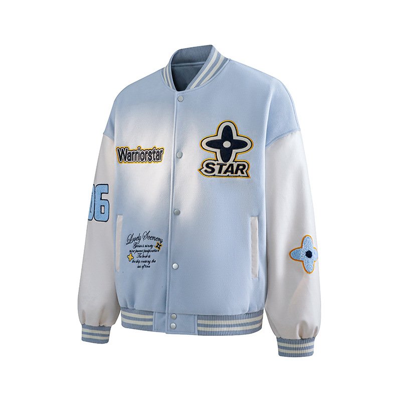 画像5: Unisex  Flower American Classic Sleeve Leather Baseball Stadium Jacket  ユニセックス 男女兼用 フラワーアメリカンクラシック袖レザー スタジャン スタジアムジャンパー ジャケット (5)