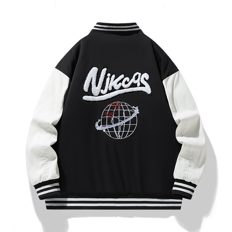 画像4: Unisex Earth Embroidery Stadium Jumper Jacket Baseball  Jacket  ユニセックス 男女兼用地球刺繍 スタジャン スタジアムジャンパー ジャケット (4)