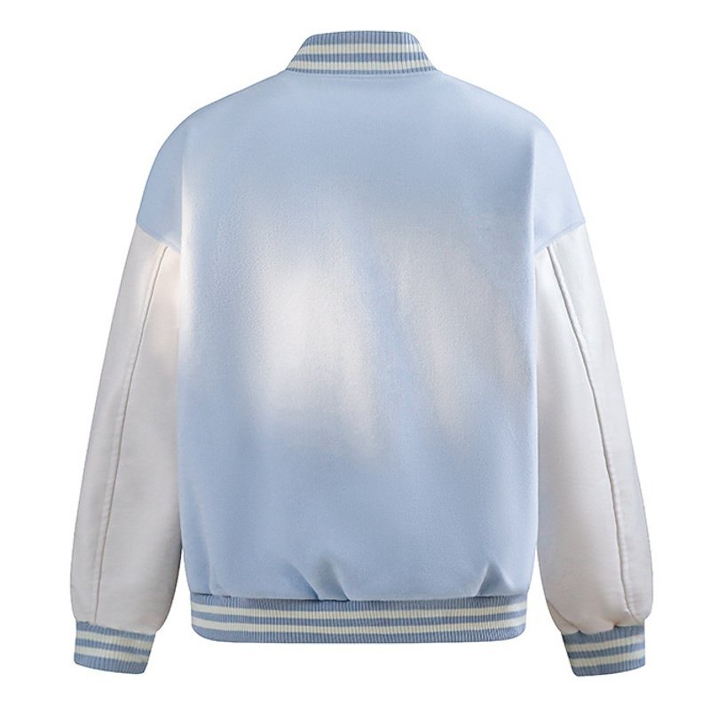 画像8: Unisex  Flower American Classic Sleeve Leather Baseball Stadium Jacket  ユニセックス 男女兼用 フラワーアメリカンクラシック袖レザー スタジャン スタジアムジャンパー ジャケット (8)