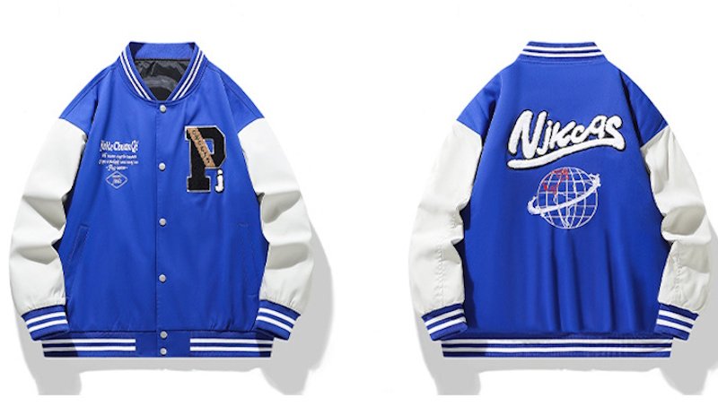 画像1: Unisex Earth Embroidery Stadium Jumper Jacket Baseball  Jacket  ユニセックス 男女兼用地球刺繍 スタジャン スタジアムジャンパー ジャケット (1)