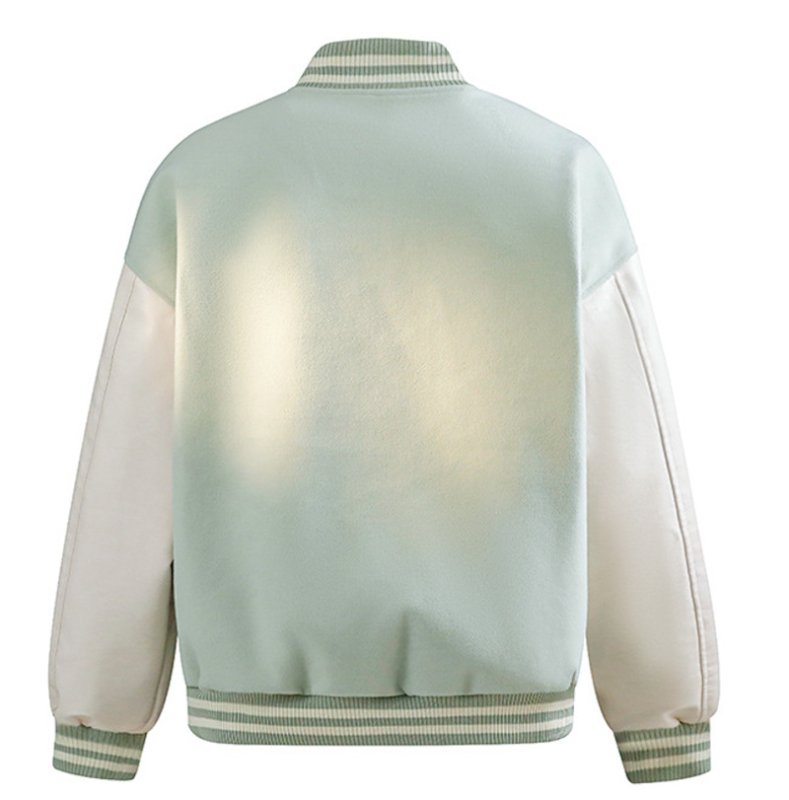 画像9: Unisex  Flower American Classic Sleeve Leather Baseball Stadium Jacket  ユニセックス 男女兼用 フラワーアメリカンクラシック袖レザー スタジャン スタジアムジャンパー ジャケット (9)