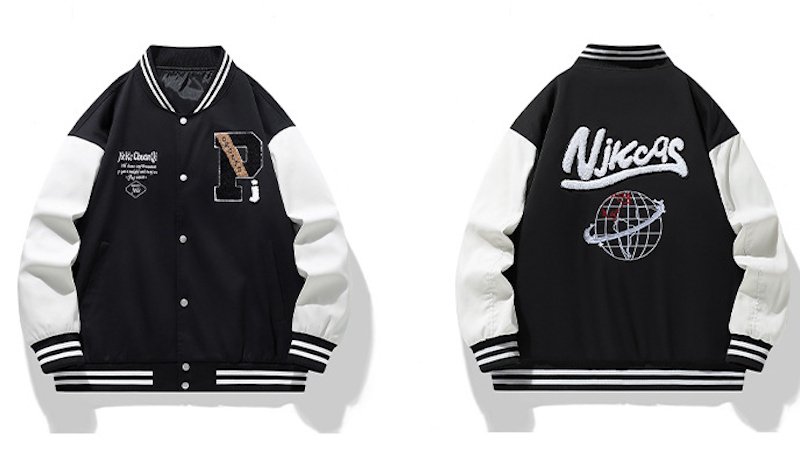 Unisex Earth Embroidery Stadium Jumper Jacket Baseball