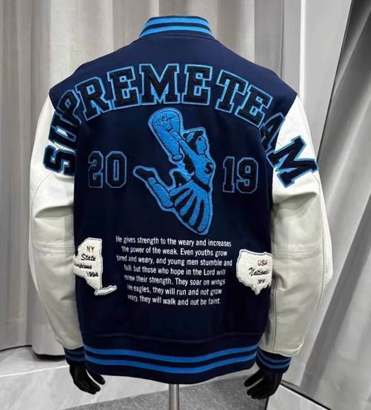 画像5: Unisex  Cheerleader Embroidered Stadium Jumper Jacket  Baseball  Jacket  ユニセックス 男女兼用チアガール刺繍 スタジャン スタジアムジャンパー ジャケット (5)