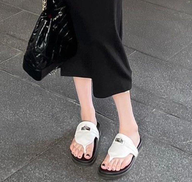 画像5: SALE セール Real Leather & PVC Cadena Flat sandals slippers shoes  本革レザー カデナ サンダル スリッパ フラット シューズ　 (5)