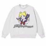 画像3: Sailor Moon & Luna long-sleeved sweatshirt pullover　セーラームーン＆ルナ長袖スウェットトレーナー (3)