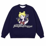 画像4: Sailor Moon & Luna long-sleeved sweatshirt pullover　セーラームーン＆ルナ長袖スウェットトレーナー (4)