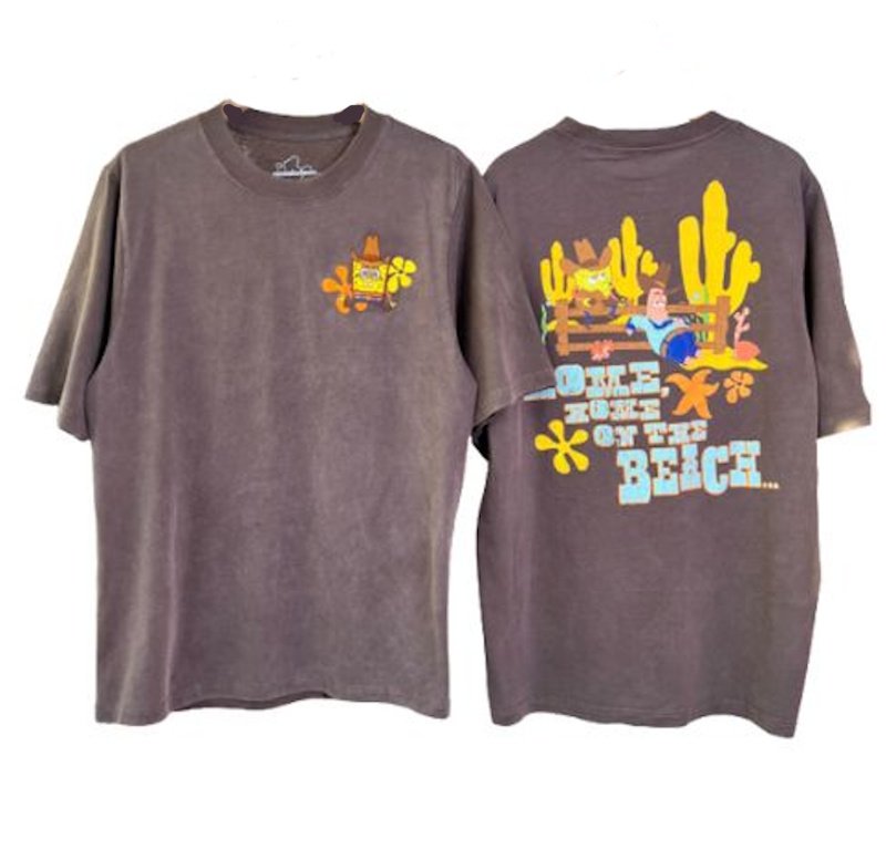 画像1: Spongebob Vintage Style print Tshirt  　ユニセックス 男女兼用スポンジボブヴィンテージスタイルプリント半袖  Tシャツ (1)