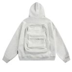画像3: Zip-up hoodie with back pack Sweatshirt ユニセックス男女兼用 バックパック付きジップアップスウェットパーカー トレーナー  (3)