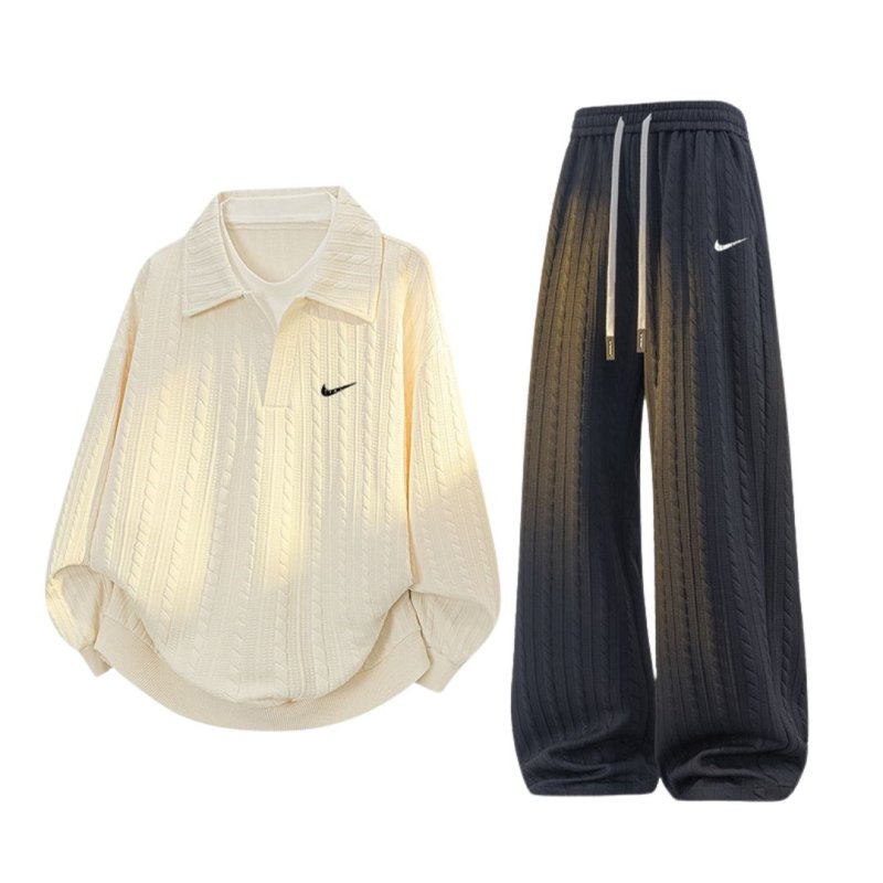 画像4: 25 Unisex ‎Not Swoosh logo Knit Set up Matching Set Jacket + Pants ユニセックス 男女兼用 ノット スウォッシュロゴ マッチングセット 大きなサイズあり スウェット ポロシャツ セットアップ 上下 (4)