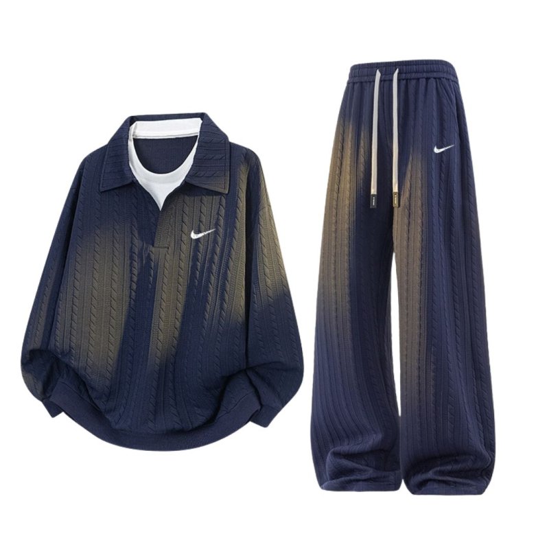 画像1: 25 Unisex ‎Not Swoosh logo Knit Set up Matching Set Jacket + Pants ユニセックス 男女兼用 ノット スウォッシュロゴ マッチングセット 大きなサイズあり スウェット ポロシャツ セットアップ 上下 (1)