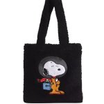 画像1: Plush Snoopy Fur Tote Shoulder Bag Shopping Bag Handbag 　スヌーピーファーショルダートートバッグアンダーアームバッグ (1)
