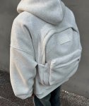 画像9: Zip-up hoodie with back pack Sweatshirt ユニセックス男女兼用 バックパック付きジップアップスウェットパーカー トレーナー  (9)