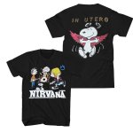画像3: Nirvana x Snoopy Print Round Neck T-Shirt ニルヴァーナ×スヌーピー プリントラウンドネック Tシャツ ユニセックス 男女兼用 古着風 ヴィンテージ風 バンドT (3)