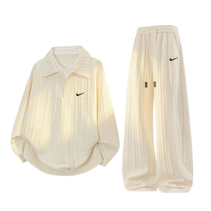 画像3: 25 Unisex ‎Not Swoosh logo Knit Set up Matching Set Jacket + Pants ユニセックス 男女兼用 ノット スウォッシュロゴ マッチングセット 大きなサイズあり スウェット ポロシャツ セットアップ 上下 (3)