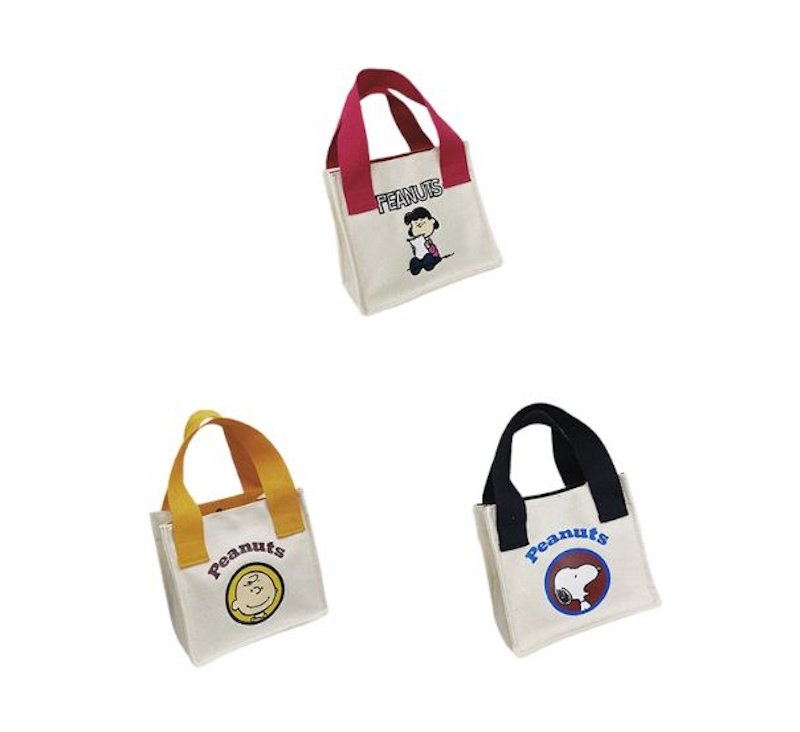 画像7: Snoopy & Peanuts print mini canvas tote bag　ユニセックス男女兼用スヌーピー&ピーナッツミニトートショッピング通勤通学バッグ (7)