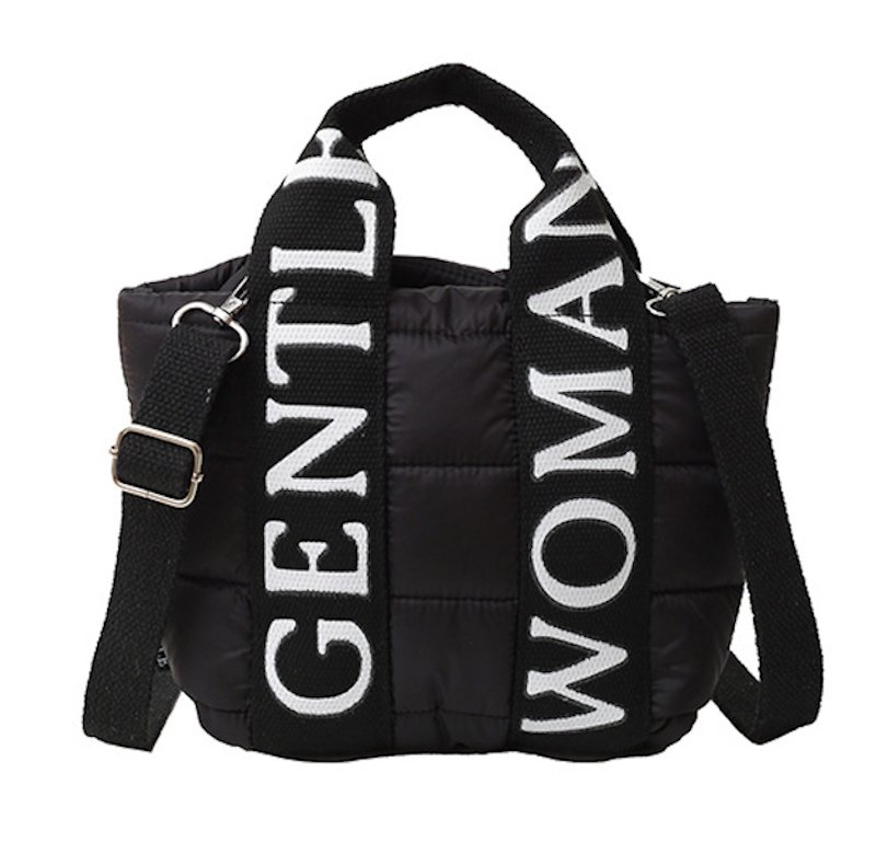 画像1: Gentle Woman Down Quilted Tote Shoulder Bag　Gentle Woman ジェントルウーマンキルティングダウントートショルダーバッグユニセックス男女兼用 (1)