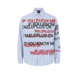 画像1: graphic stripe shirt    ユニセックス 男女兼用 グラフィックストライプシャツ (1)