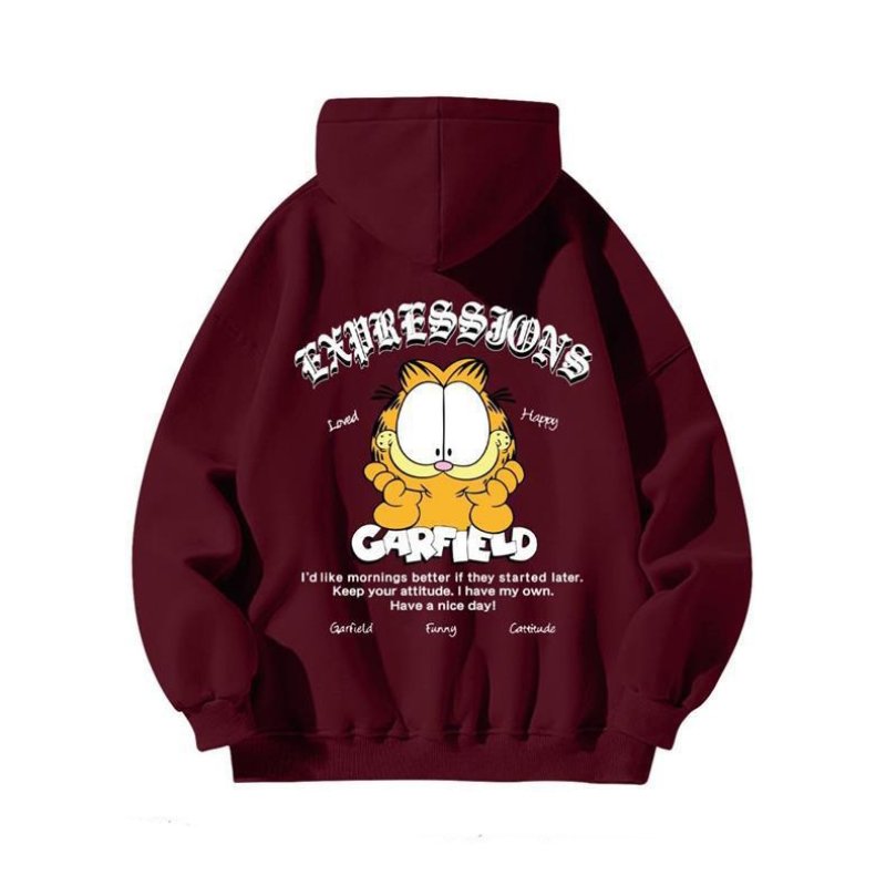 画像11: Garfield print hooded sweatshirt　ユニセックス男女兼用ガーフィールドプリントスウェットパーカー トレーナー  (11)