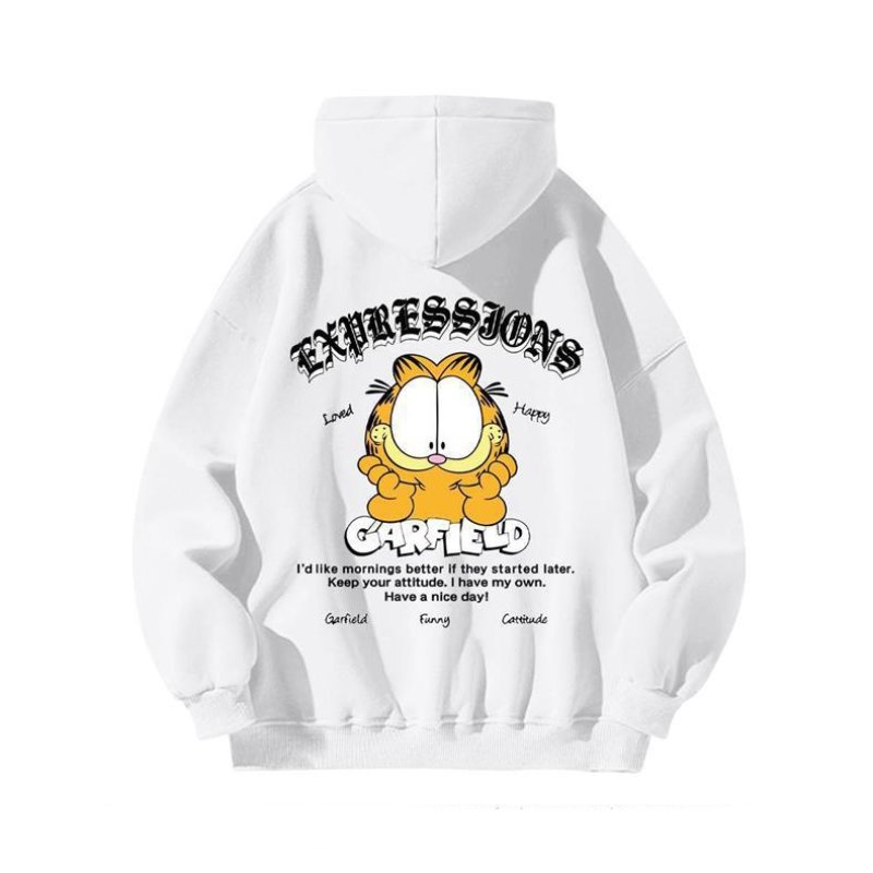 画像3: Garfield print hooded sweatshirt　ユニセックス男女兼用ガーフィールドプリントスウェットパーカー トレーナー  (3)