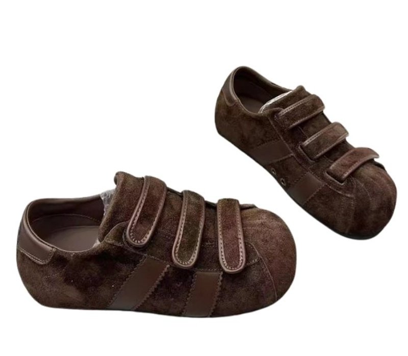 画像4: Velcro platform suede sneakers shoes   ベルクロ厚底スエード スニーカー (4)