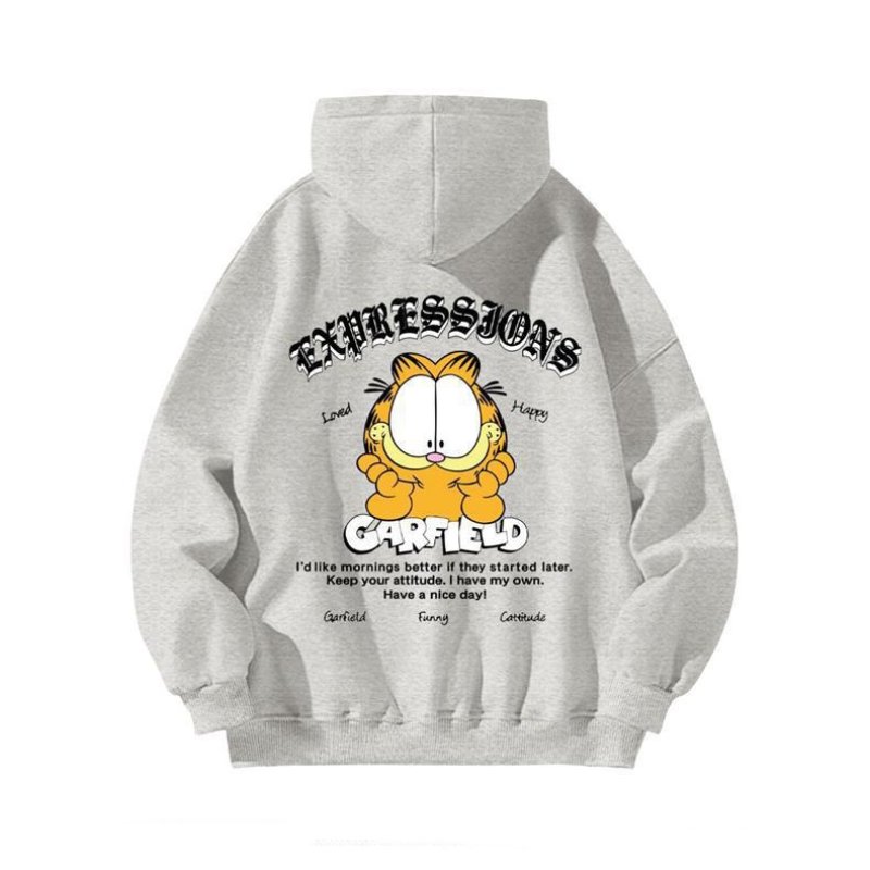 画像5: Garfield print hooded sweatshirt　ユニセックス男女兼用ガーフィールドプリントスウェットパーカー トレーナー  (5)