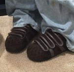 画像6: Velcro platform suede sneakers shoes   ベルクロ厚底スエード スニーカー (6)