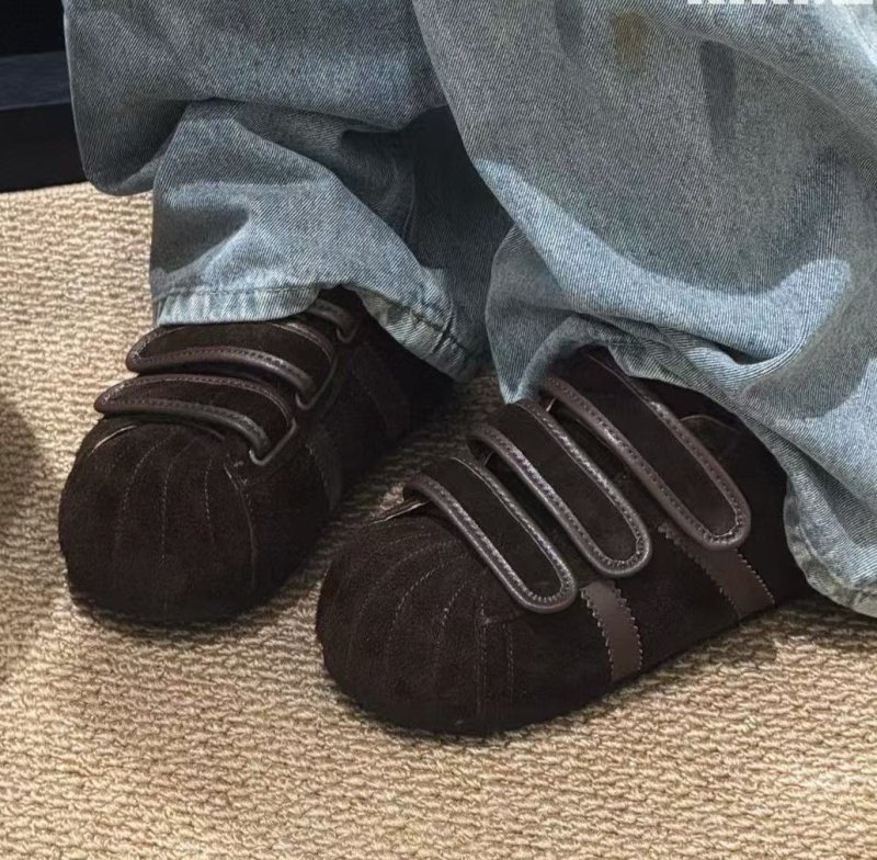 画像6: Velcro platform suede sneakers shoes   ベルクロ厚底スエード スニーカー (6)