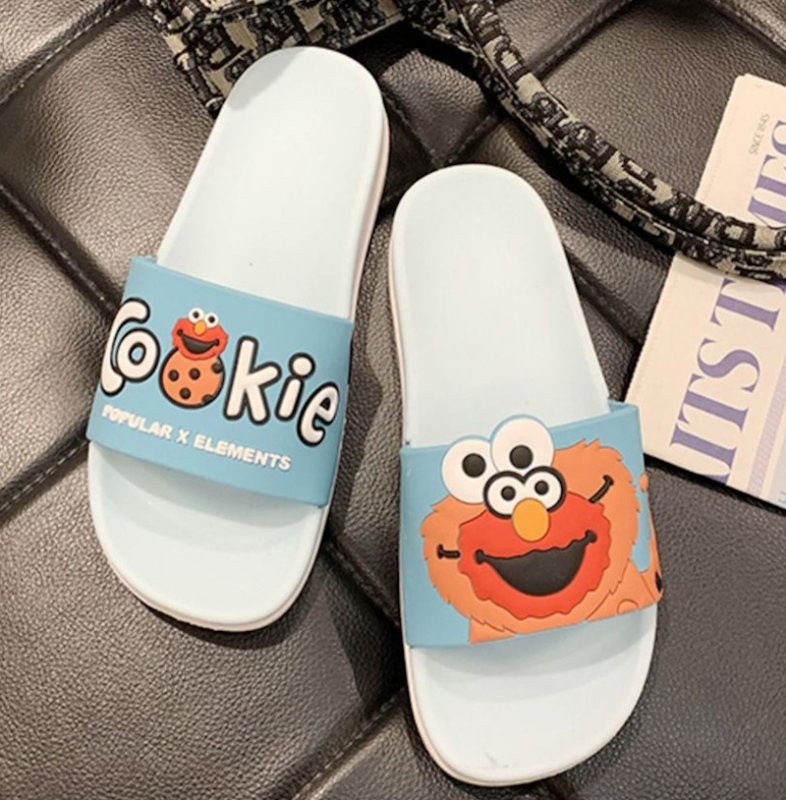 画像5: Unisex Sesame Street Cookie Monster  Sandal Slippers  Beach sandals  ユニセックス男女兼用セサミーストリートクッキーモンスターフリップフロップ サンダル シャワー ビーチ サンダル (5)