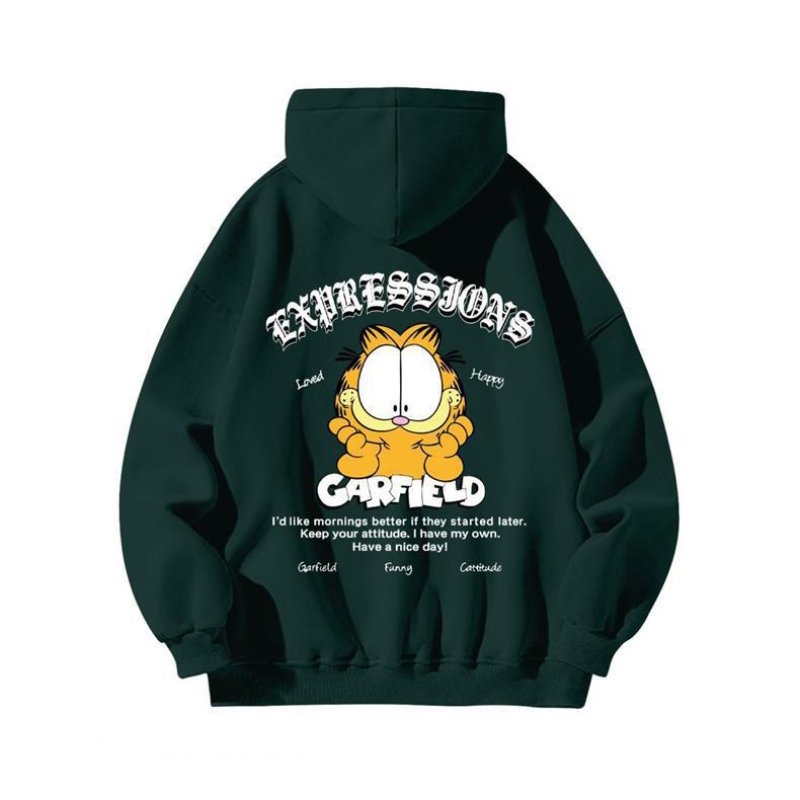 画像6: Garfield print hooded sweatshirt　ユニセックス男女兼用ガーフィールドプリントスウェットパーカー トレーナー  (6)