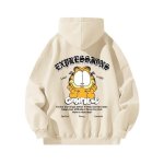 画像1: Garfield print hooded sweatshirt　ユニセックス男女兼用ガーフィールドプリントスウェットパーカー トレーナー  (1)