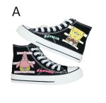 画像1:  Unisex Spongebob Squarepants High-Top Canvas Lace-Up Sneakers　ユニセックス男女兼用スポンジボブハイカットキャンバスハイカットレースアップスニーカー (1)