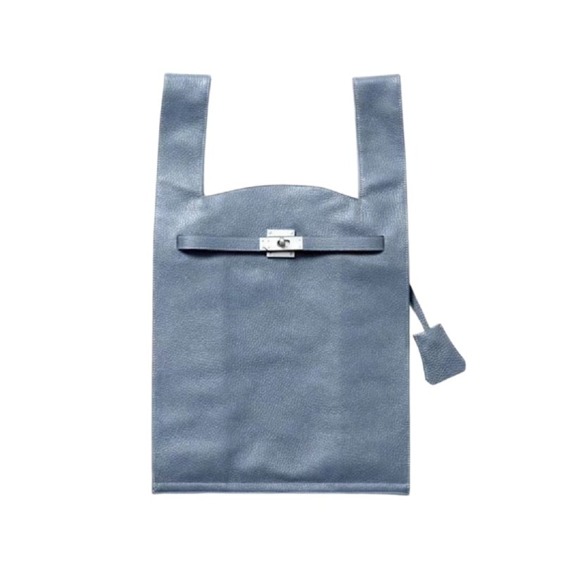 画像2: BK Real shrink leather market shoulder tote bag L BK リアル シュリンク レザー トート ショルダーバッグ (2)