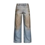 画像5: Unisex Super Baggy Fit Dirt Mud Damage Jeans Denim Pants ユニセックス 男女兼用 スーパー バギー 泥 汚れ加工 中古 ヴィンテージ 古着 ダメージ 加工 デニムパンツ ジーンズ (5)
