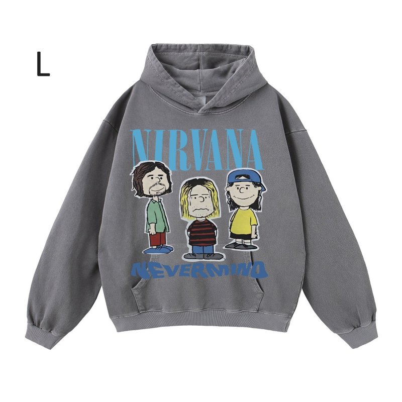 画像13: Unisex Nirvana Comic Print Hoodie sweatshirt　ユニセックス男女兼用ニルヴァーナコミックプリントヴィンテージスタイルスウェットパーカー  (13)