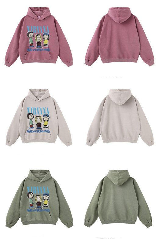 画像20: Unisex Nirvana Comic Print Hoodie sweatshirt　ユニセックス男女兼用ニルヴァーナコミックプリントヴィンテージスタイルスウェットパーカー  (20)