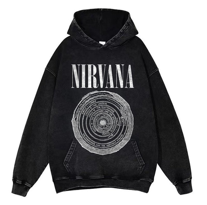 画像1: Unisex Nirvana Hoodie sweatshirt　ユニセックス男女兼用ニルヴァーナプリントヴィンテージスタイルスウェットパーカー  (1)