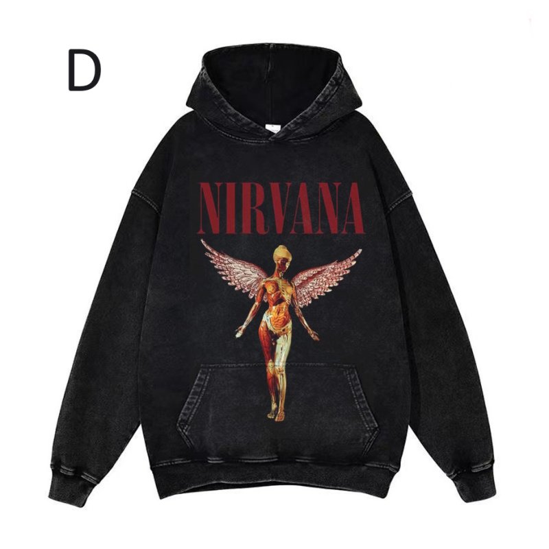 画像5: Unisex Nirvana Hoodie sweatshirt　ユニセックス男女兼用ニルヴァーナプリントヴィンテージスタイルスウェットパーカー  (5)