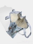 画像2: Unisex decorative chain damage paint denim one handle tote shoulder bag　ユニセックス　男女兼用　デコレイトチェーンダメージペイント  トロンプルイユプリント デニム効果 デニムトートショルダークロスボディースポーツエコバッグ (2)