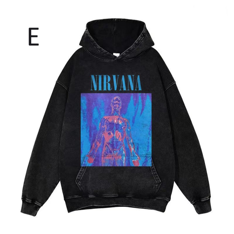 画像6: Unisex Nirvana Hoodie sweatshirt　ユニセックス男女兼用ニルヴァーナプリントヴィンテージスタイルスウェットパーカー  (6)
