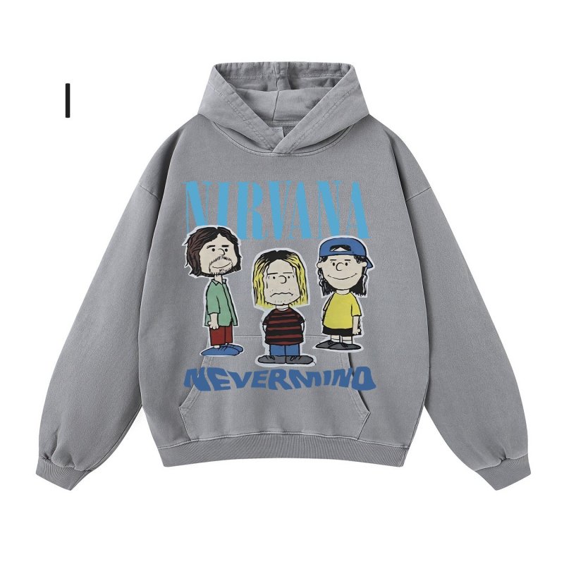 画像10: Unisex Nirvana Comic Print Hoodie sweatshirt　ユニセックス男女兼用ニルヴァーナコミックプリントヴィンテージスタイルスウェットパーカー  (10)