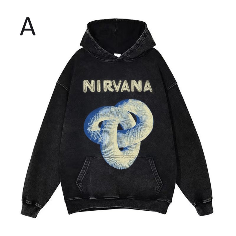 画像2: Unisex Nirvana Hoodie sweatshirt　ユニセックス男女兼用ニルヴァーナプリントヴィンテージスタイルスウェットパーカー  (2)